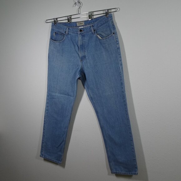 LL Bean Denim Jeans Men's Size 38x32 Blue Cotton Classic Fit - Picture 4 of 9